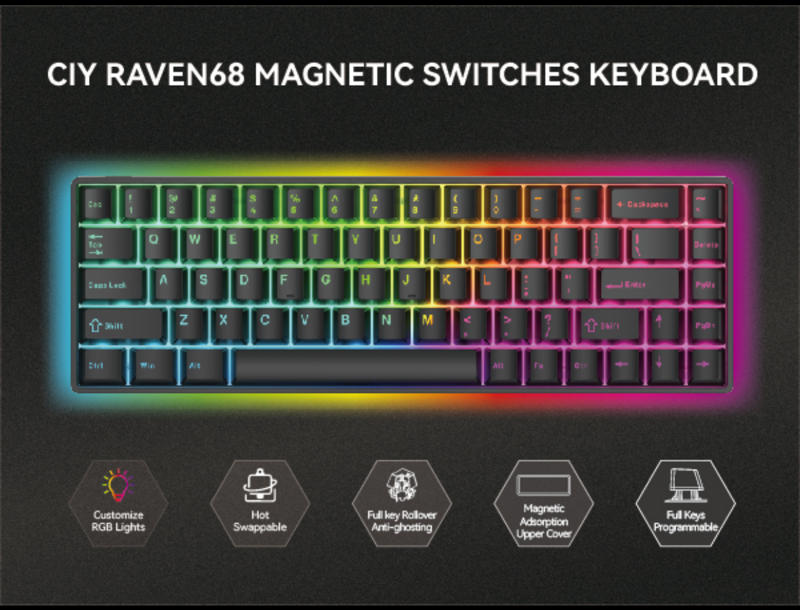 كيبورد مغناطيسي RAVEN 68